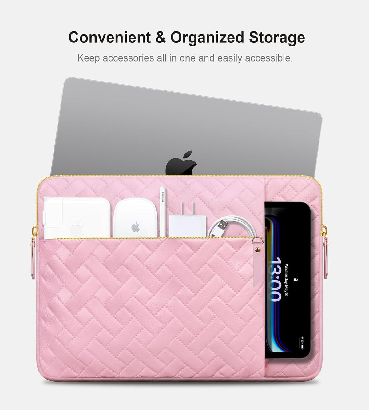 Lacdo Laptop Sleeve Case for 14 inch New MacBook Pro M4/M3/M2/M1 Chips Pro Max A3112 A3401 A3185 A2918 A2992 A2779 A2442 2024-2021, 13.8 inch Surface Laptop 7th Copilot+PC Computer Bag, Sakura Pink