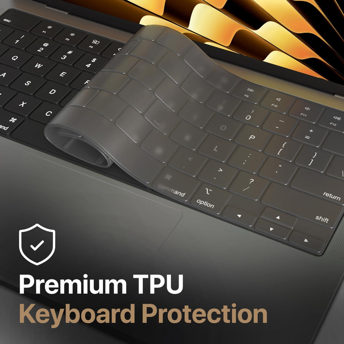 Kuzy Tinted Premium MacBook Pro 14 inch Keyboard Cover M4 16" 2025 2024 2023 M3 M2 M1 Pro Max - MacBook Air 13 inch Keyboard Cover 15" M4 - A3240 A3241 A3401 A3403 A3114 A3113 - US Layout TPU, Tinted