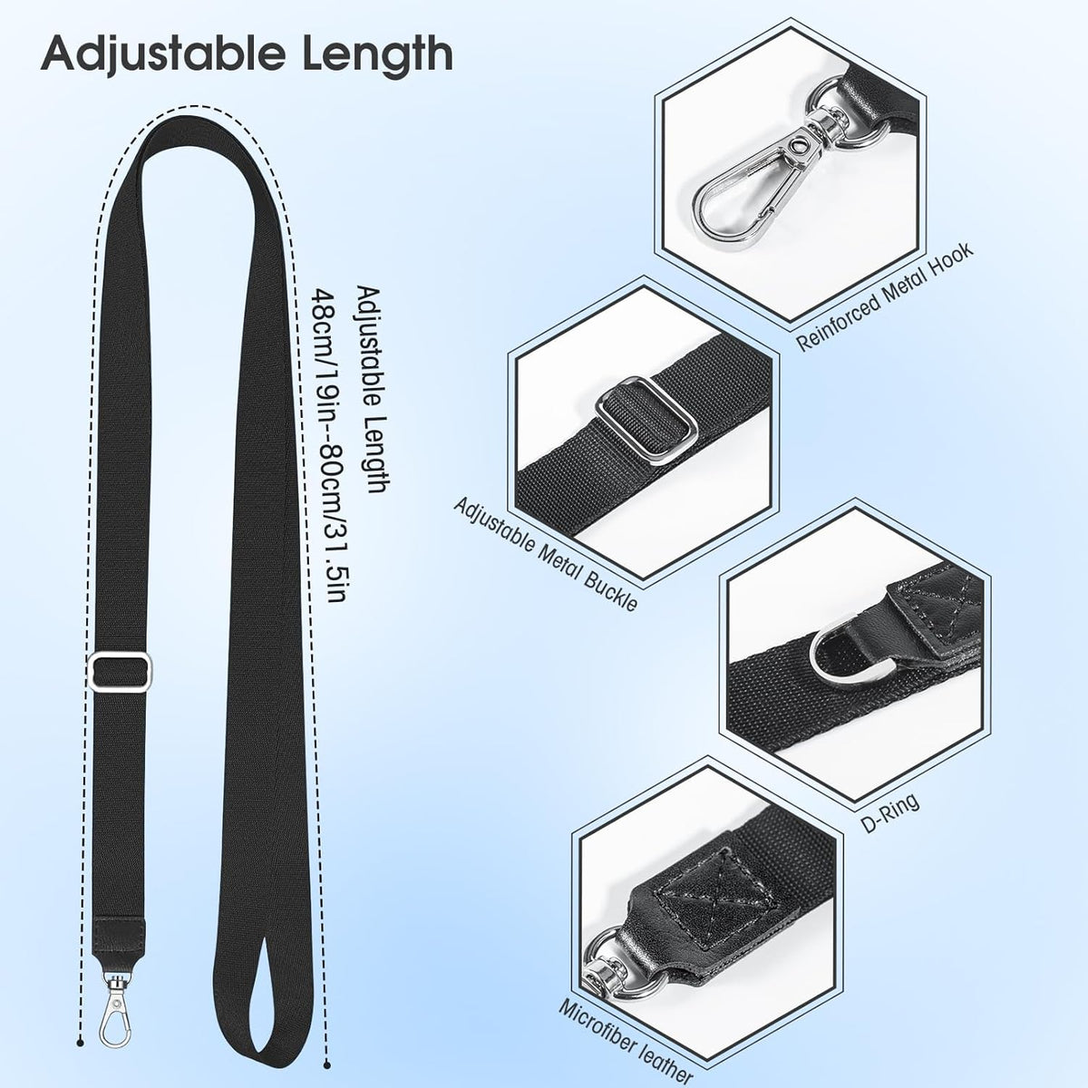 Phone Lanyard 2 Pack, Adjustable Cell Phone Multifuctional Patch Lanyards,Compatible with Most Smartphones and Wallets Keys ID Badges Travel Essentials(Black+Gray) (Lanyard Letter Sign Z)