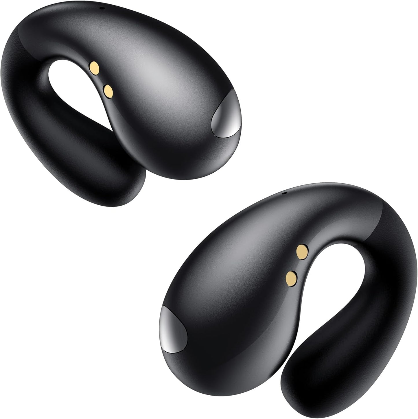 Ultra Open Ear Earbuds - Ergonomic Clip-On Earbuds, Small Bone Conduction Over-The-Ear Headphones with Waterproof Design, Perfect Running Headphones for Sports and Fitness, Black