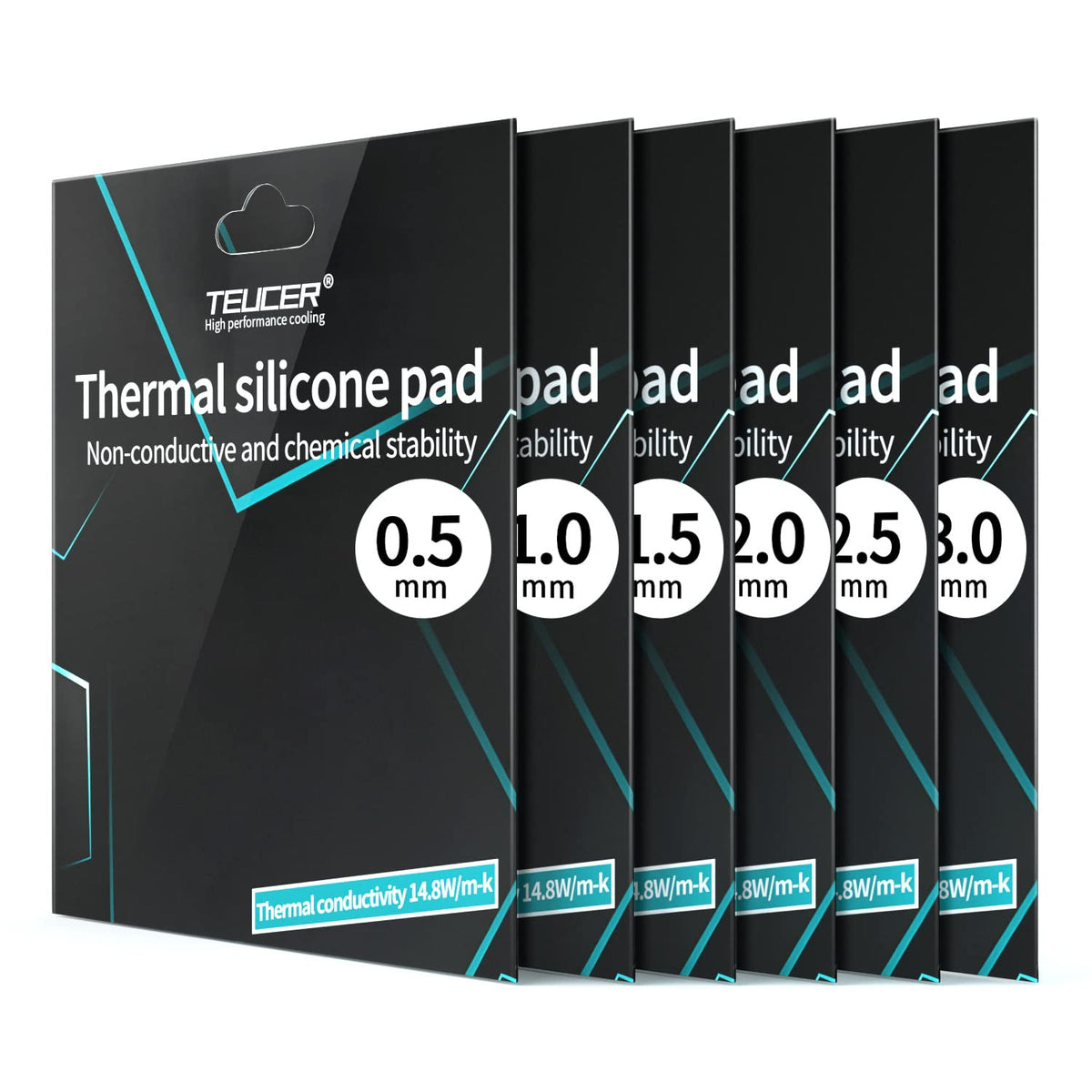 Thermal Pad 14.8 W/mK, 120x120x0.5mm, Non Conductive Heat Resistance High Temperature Resistance, Silicone Thermal Pads for Laptop Heatsink GPU CPU LED Cooler (0.5mm)