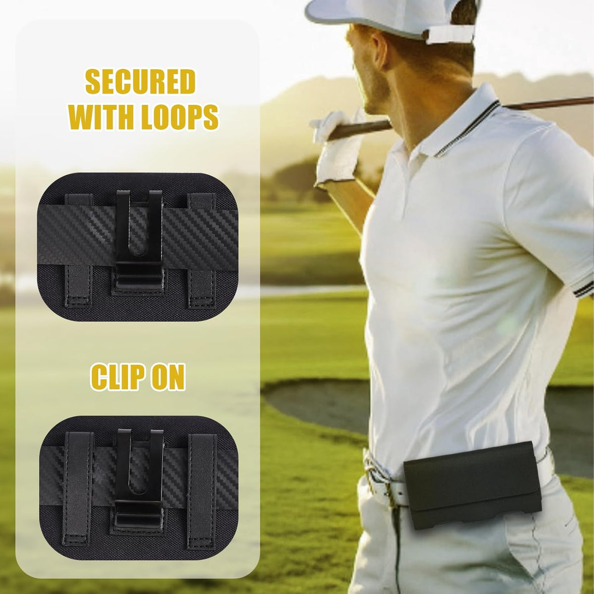 BECPLT for iPhone 17 Pro 17/16/15/14/13/12/11 Pro Cell Phone Pouch Nylon Holster Case with Belt Clip Cover for iPhone Xs X Galaxy S25 S24 S23 S22 S21 S20 (Black)