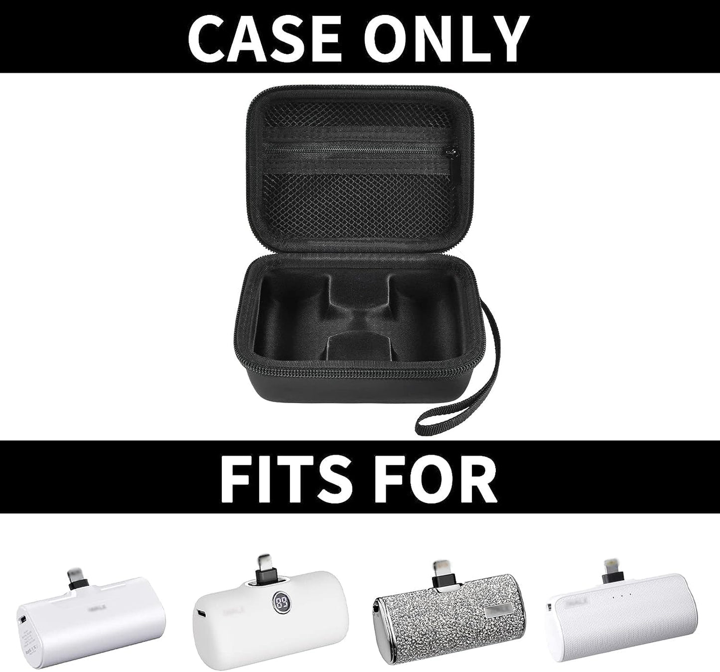 Portable Charger Power Bank Case for 2PCS Swyop/for Feob/for Charmast/for JEJILL/for LanLuk/for VEGER/for iWALK/for Taegila/for Kuulaa and More Small Charging Battery Pack - Bag Only (Black)