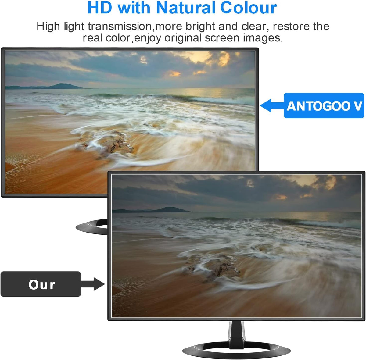 2 Pack 23 Inch Anti Glare Computer Screen Cover, Eye Protection Matte Anti Scratch Anti Glare Film for 23'' with 16:9 Aspect Ratio Widescreen Monitor