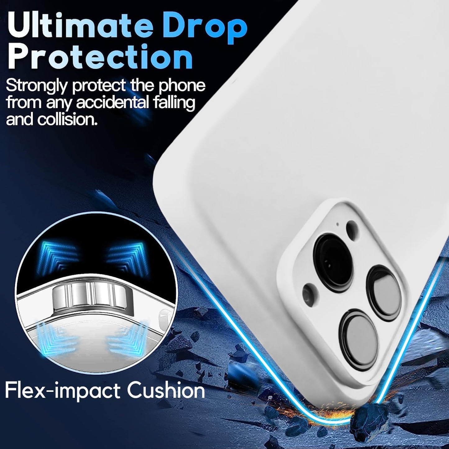 Blaspins Crossbody Lanyard Strap Case for iPhone 13 Pro, Neck Cross Body, Adjustable Holder Removable, Drop Protection Shockproof, Hands-Free Silicone Case 6.1 inch, 150 cm Strap, iP13Pro - White