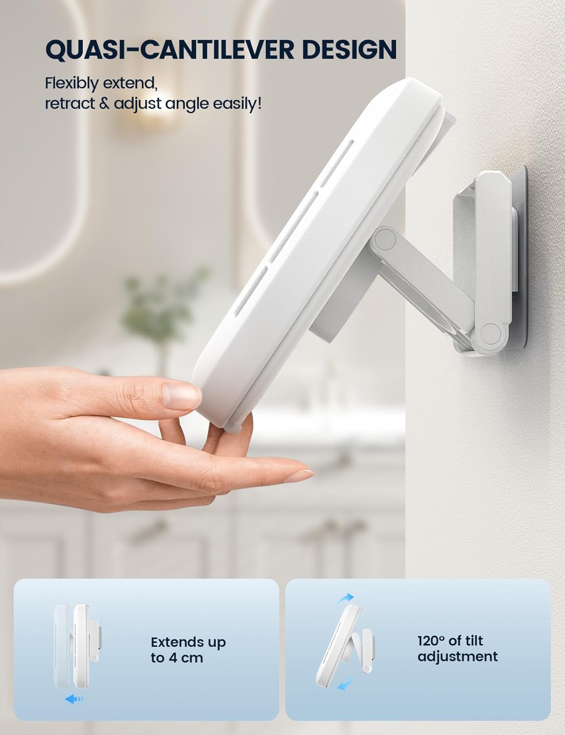 Lamicall [Enhanced Sound Quality Shower Phone Holder Waterproof, Speaker Hole & 480° Rotation Shower Case Accessories, IPX6 Waterproof Wall Mount for iPhone 16 Pro Max, S25 Ultra, 4-7" Big Phones