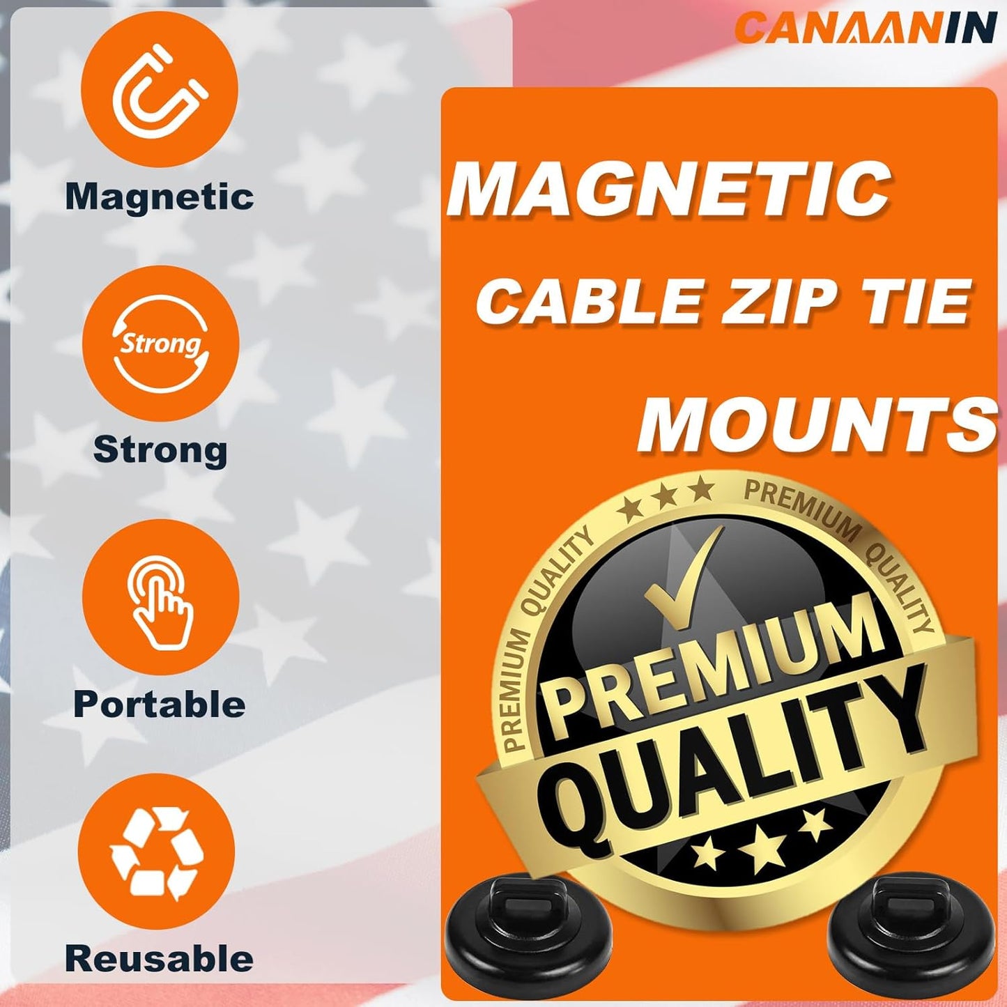 Magnet Zip Tie Mount Clips Magnetic Zip Ties Mount Base Holder Strong Wire Cable Holder Mount Wire Clips Management for Home Office Marine Electrical Wiring (D19 40 Pcs)