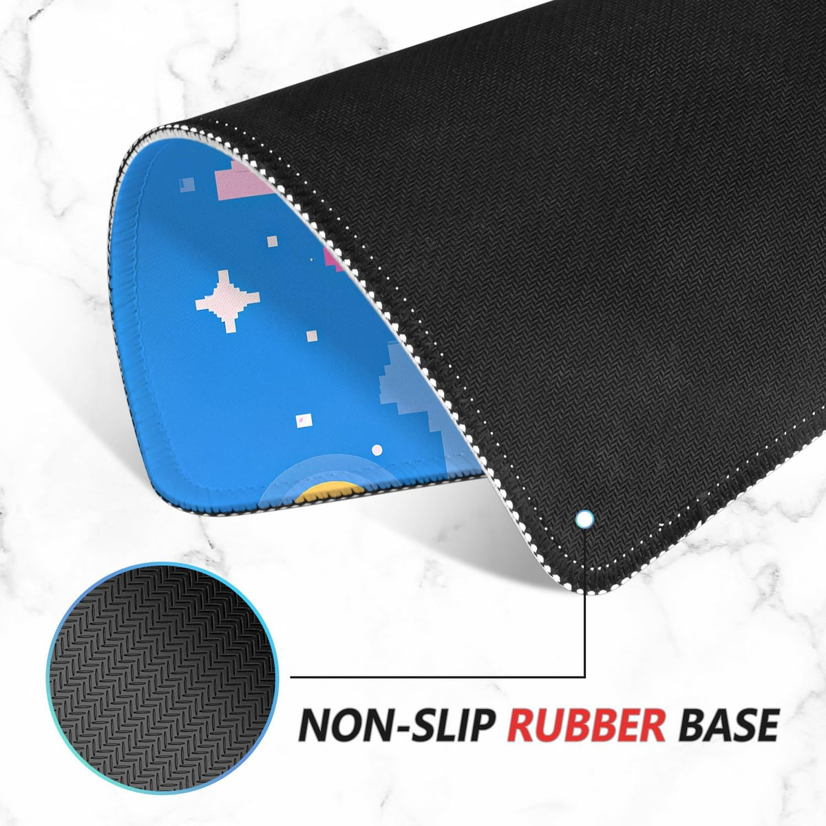 ITNRSIIET Mouse Pad Non-Slip Rubber Base Smooth Surface Stitched Edges Waterproof Durable Compatible with All Mice for Office & Gaming, Desk Accessory, 10.2x8.3x0.12 inch, PixelCastle