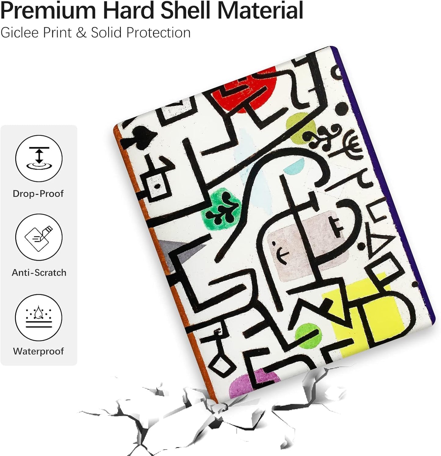 Berkin Arts Compatible with MacBook Air 13 inch Cover, 2022-2018 Release A1932 with Touch ID with Keyboard Cover & Screen Protector Naive Art (Picture of A Journey by Paul Klee)