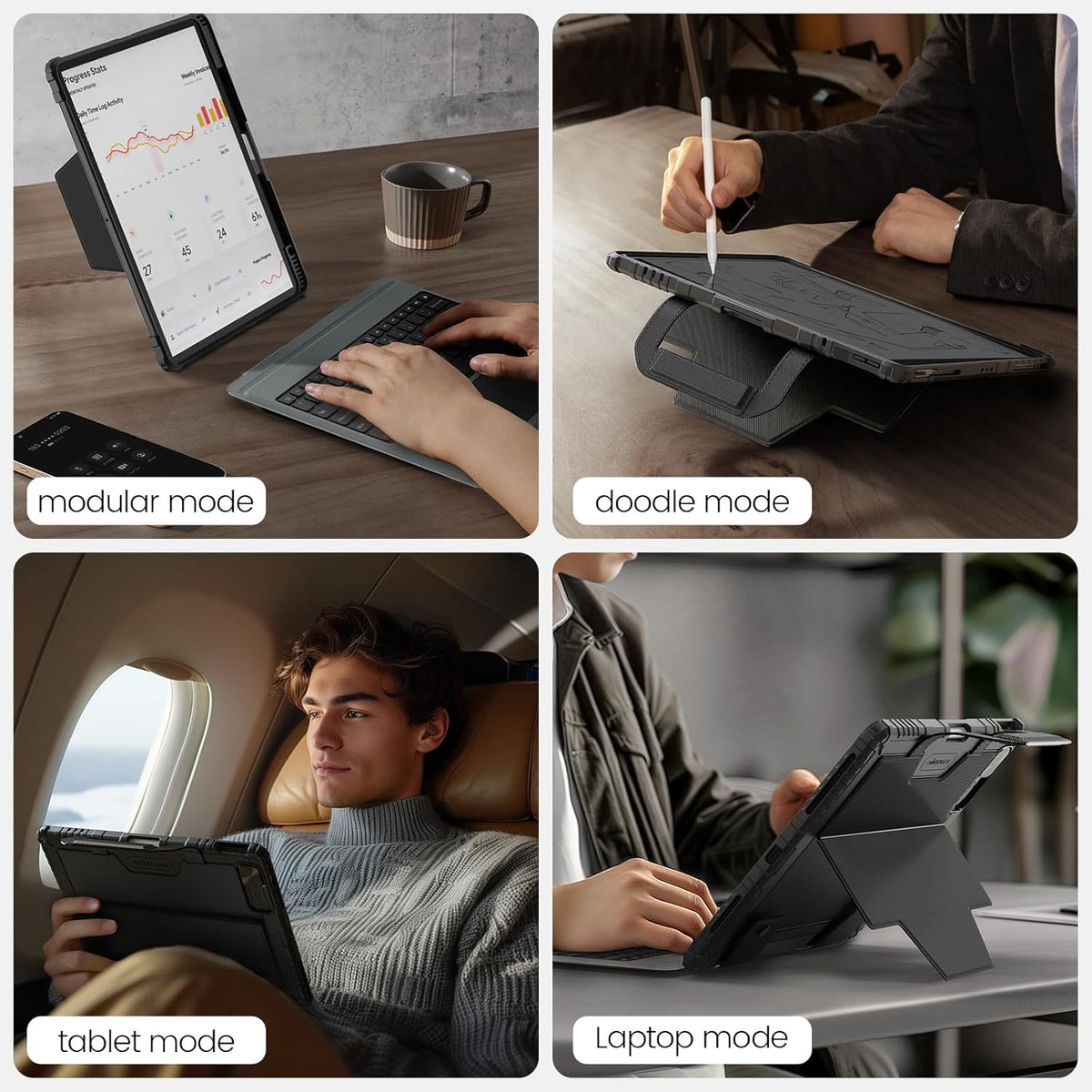 Nillkin Carry Go Backlit Keyboard Case for iPad Air M3 iPad Pro 12.9 (3rd/4th/5th/6th Generation) with Handle,for iPad Air 13 inch M2 Detachable Keyboard Case with Trackpad,Kickstand,Great Typing