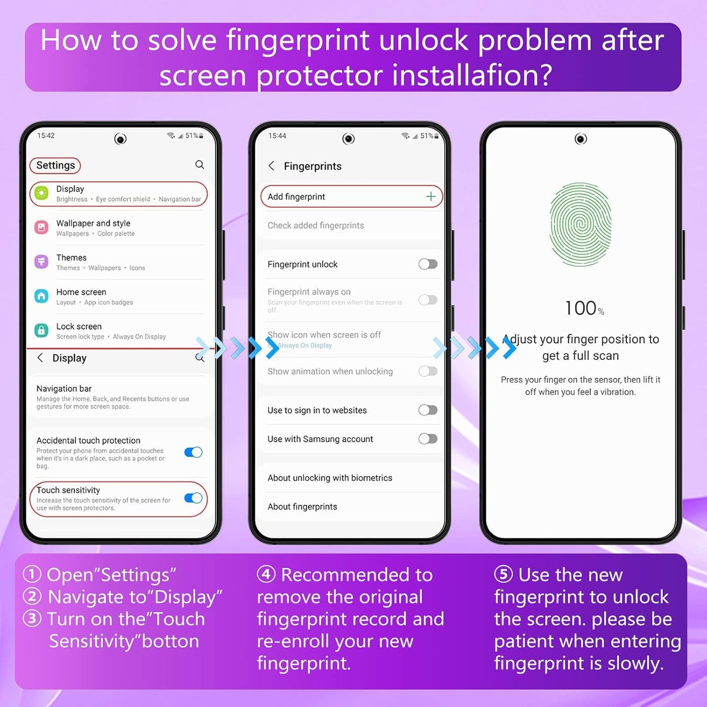 [2+2 Pack] Lesakit Anti-Blue Light Privacy Screen Protector for Samsung Galaxy S23 Ultra 6.8 inch with 2 Pack Camera Lens Protector, [Support Fingerprint ID] Anti Spy TPU Flexible Screen Protector- Purple