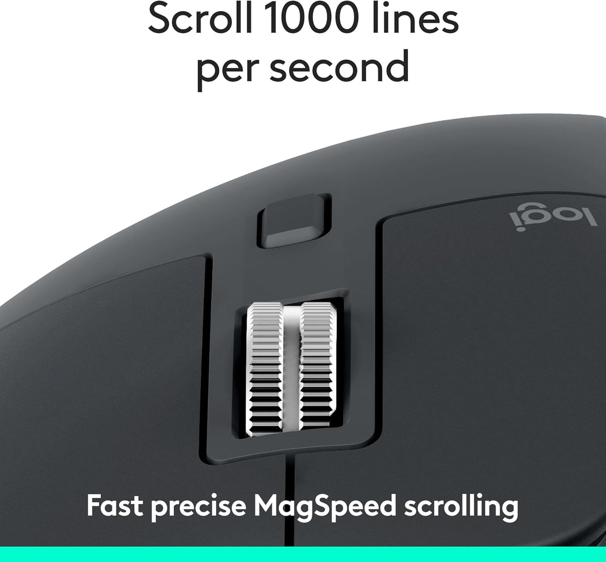 Logitech MX Master 3S Bluetooth Edition Wireless Mouse, No USB Receiver - Ultra-Fast Scrolling, Ergo, 8K DPI, Track on Glass, Quiet Clicks, Works with Apple Mac, Windows PC, Linux, Chrome - Graphite