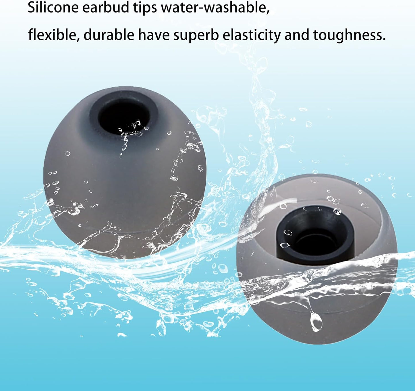 Silicone Earbud Tips Replacement Ear Tips Earbud Covers Fit Most in-Ear Earbuds(Inner Hole 3.8mm -5.1mm) Headphone Earbud Rubber Tips9 Pairs S M L