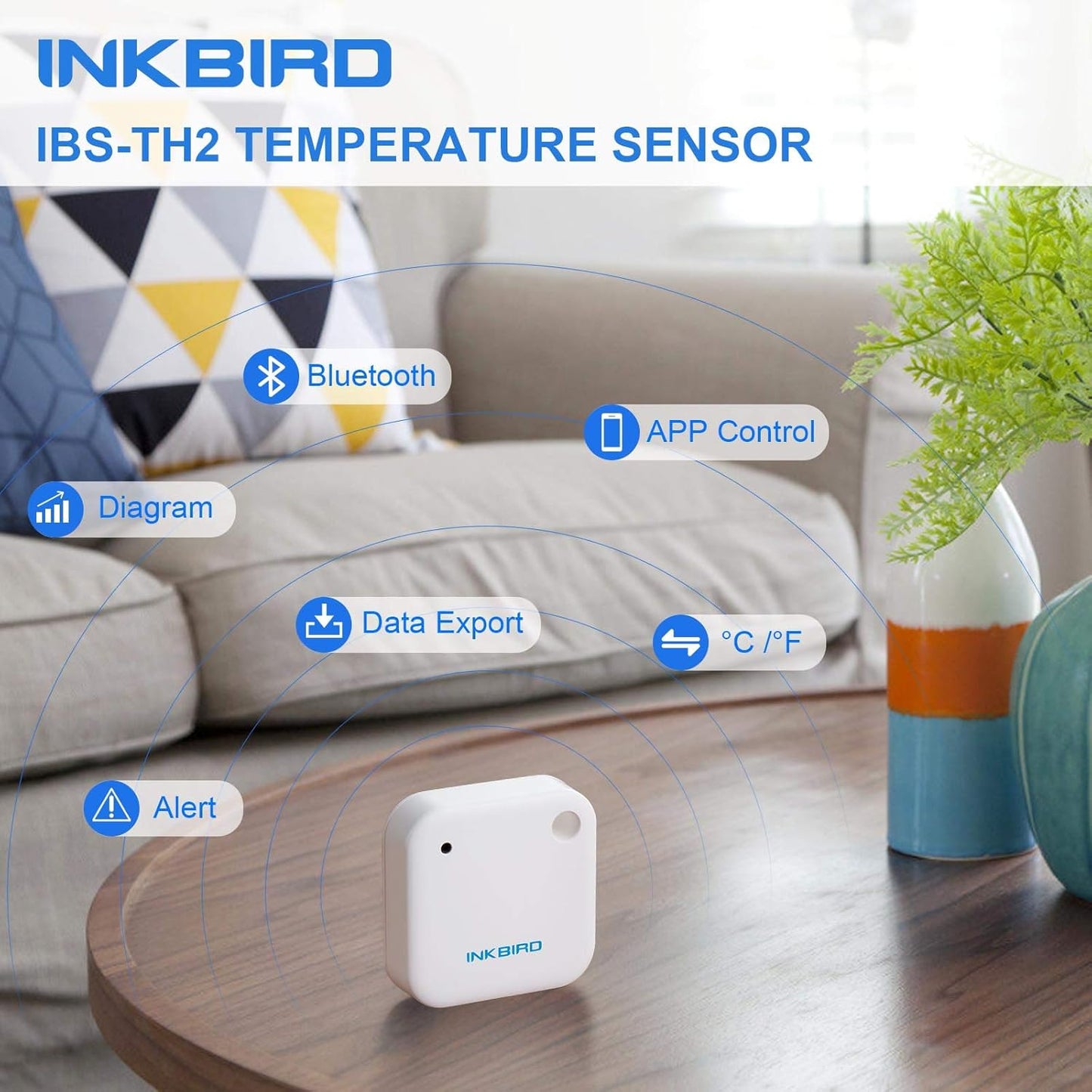 Inkbird Smart Thermometer, Freezer Wireless Thermometer Bluetooth Temperature Sensor, with APP for Android and iOS (Detects Temperature ONLY)