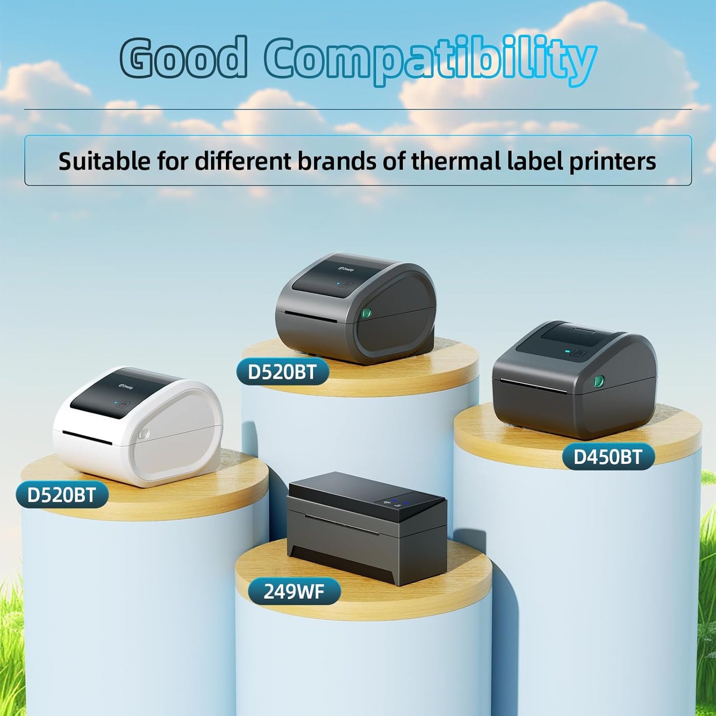 2'' Round Thermal Labels, 500pcs Circle Thermal Printer Label, Multi-Purpose for DIY Logo Design, Name/Price Tag, Address, QR Code, 750 Labels/Roll