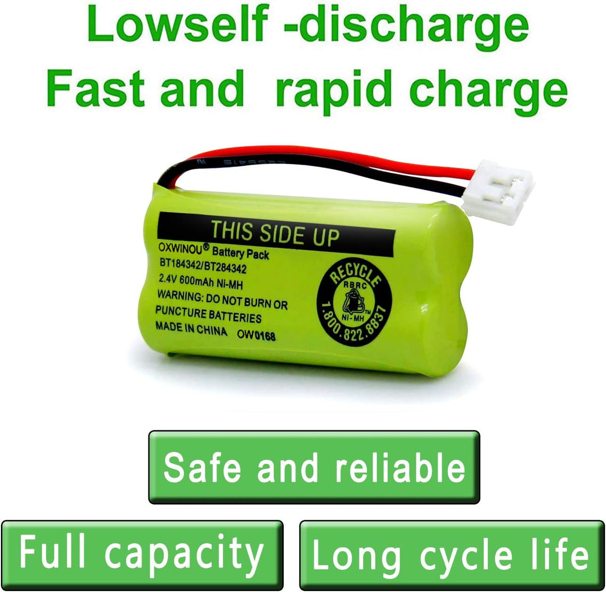 2.4v BT184342 BT284342 BT18433 BT28433 BT183348 BT283348 BT-1011 Replacement Battery Compatible with Phone CS6209 CS6219 CS6229 DS6151 89-1330-01-00 CPH-515D(3-Pack)