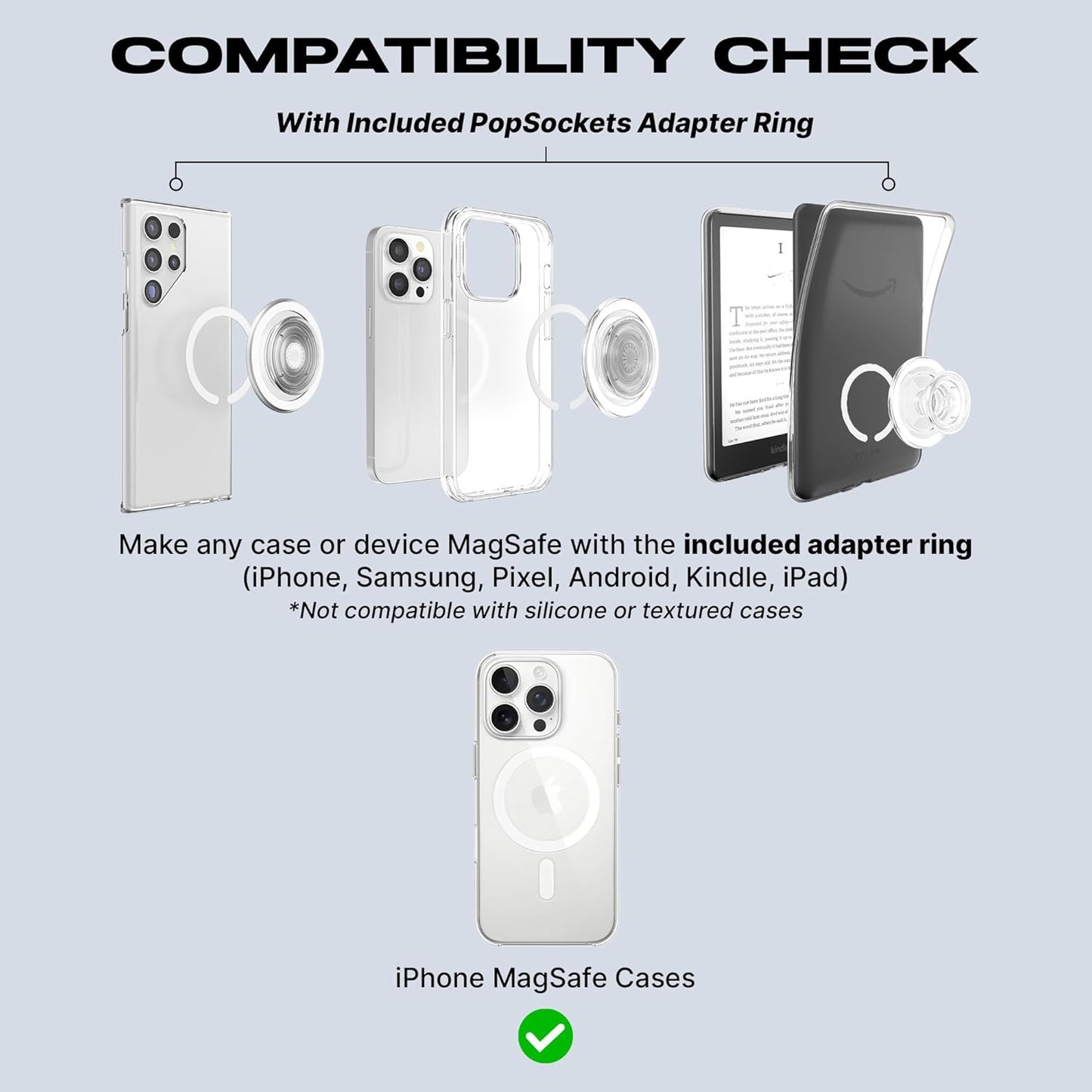 PopSockets Phone Grip for MagSafe with Kickstand, Magnetic Stand, Swappable Top, Secure Hold for iPhone MagSafe Cases, Phone & Tablet Grip, Cute PopSockets - Honeydew