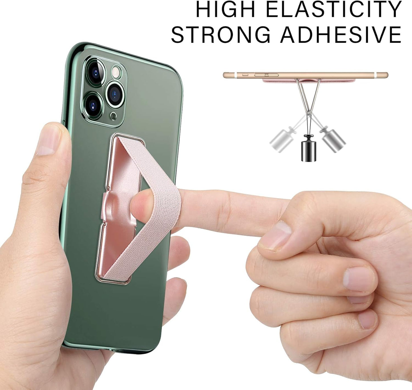 Phone Grip, CISID 6 Pcs Phone Grip Strap with Stand Cell Phone Holder for Hand Suitable for iPhone Samsung and Most Smartphones(Black,Silver,Rose Gold,Gold,Blue,Red 6PCS)
