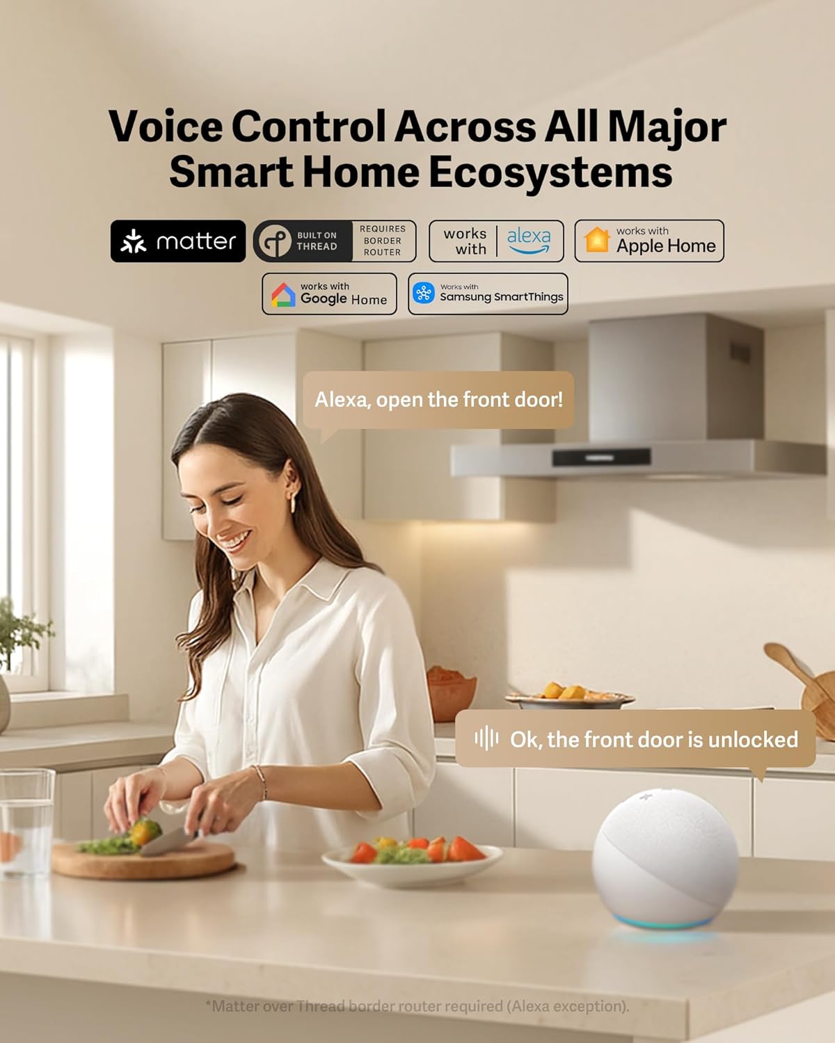 Lockin Veno Smart Lock with Palm Vein, Keyless Entry Smart Locks for Front Door with Doorbell, Fingerprint Lock Built-in WiFi, App Remote Control, 7-Month Battery Life, IP65 Waterproof