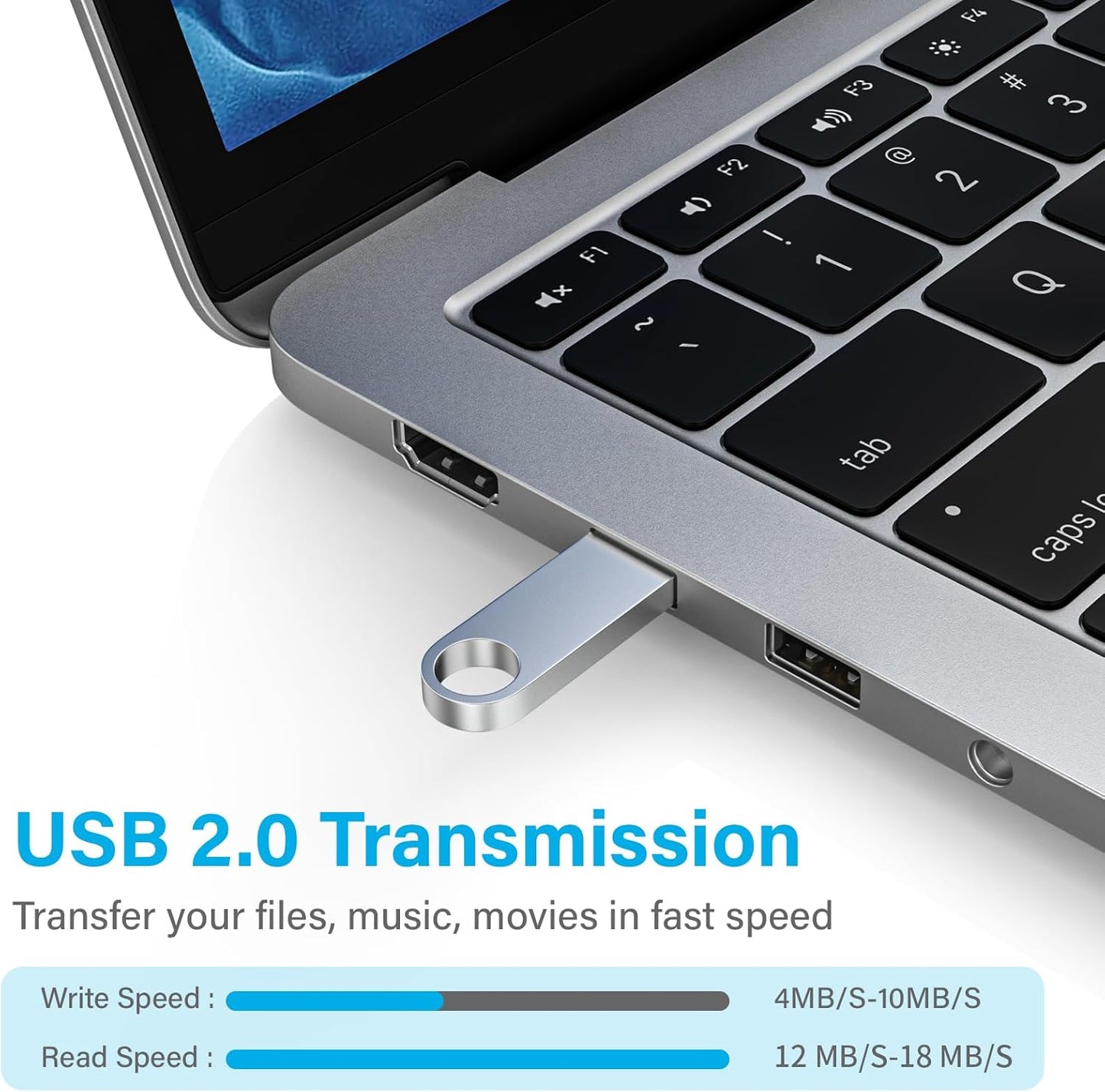 ABLAZE 16GB Flash Drive 5 Pack, Metal USB 2.0 Thumb Drives with Keychains USB Stick Pendrive (Sliver)