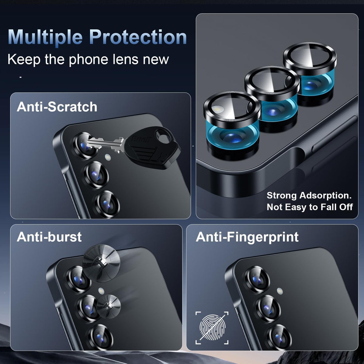 Korecase for Galaxy S25 Ultra Camera Lens Protector, 9H Tempered Metal Glass Anti Scrach Rear Camera Screen Protector, Shockproof Metal Ring Lens Protection for Samsung Galaxy S25 Ultra,Colorful