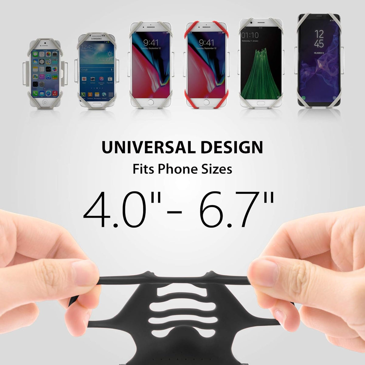BONE Run Tie, Running Cell Phone Holder, Skin-Friendly & Washable Silicone Sport Armband, Universal Workout Phone Carrier Compatible with Most Smartphone (Luminous - Size S/Arm Size 7.9-9.8'')