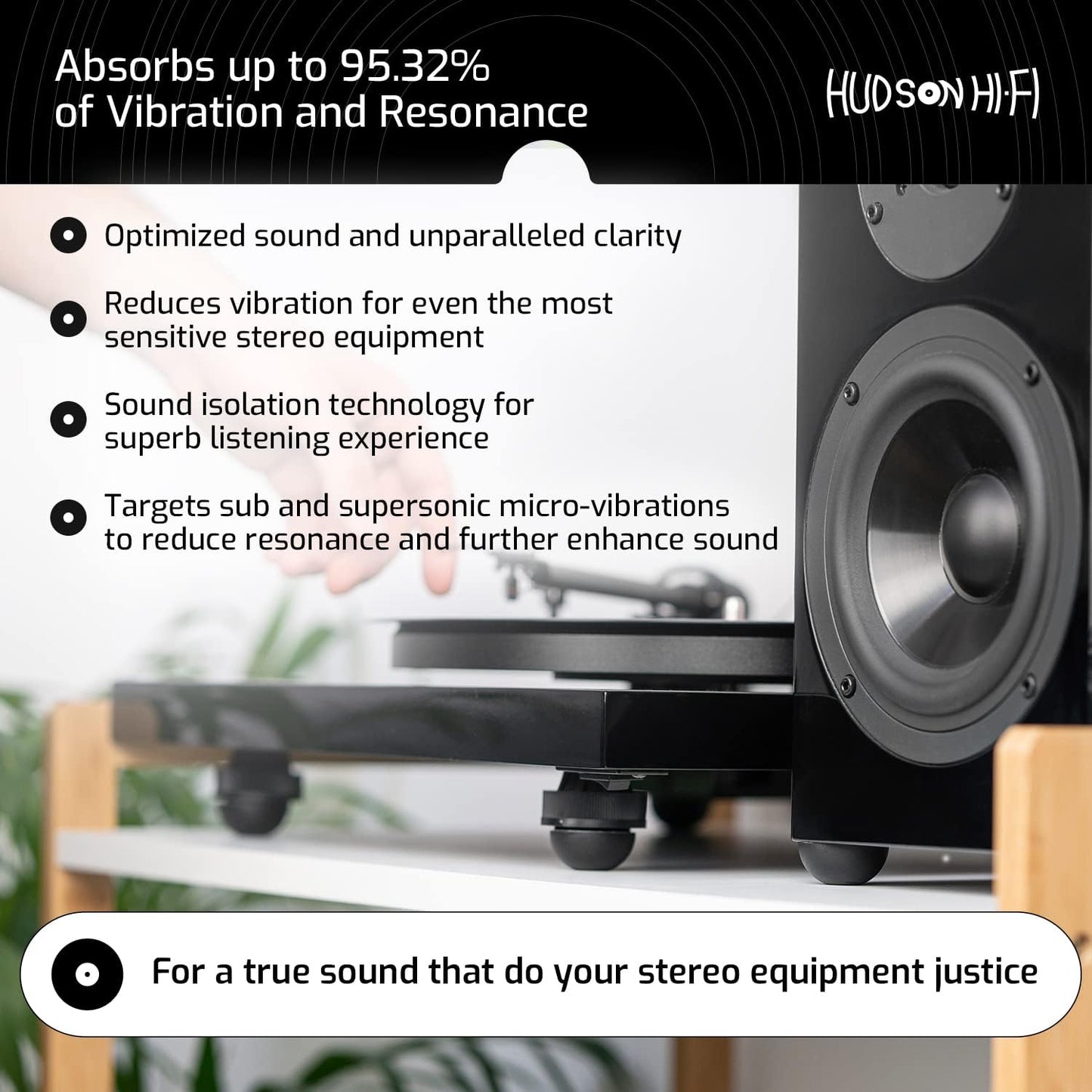 .75" Platinum Silicone Speaker Isolation Pads - 16-Pack Non-Skid Speaker Pads with Adhesive, Speaker Isolation Feet for Record Player Isolation - Turntable Feet and Subwoofer Isolation Pad - 20 Duro
