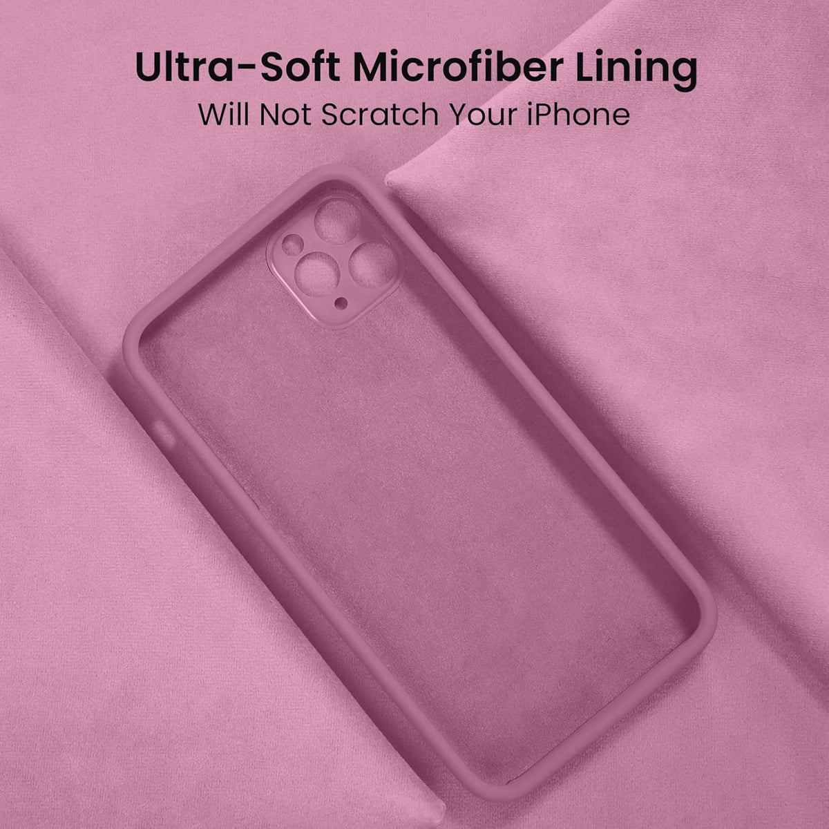 FireNova Designed for iPhone 13 Pro Max Case, Silicone [Camera Protection] Phone Case with [2 Screen Protectors], Soft Anti-Scratch Microfiber Lining Inside, 6.7 inch, Lilac Purple