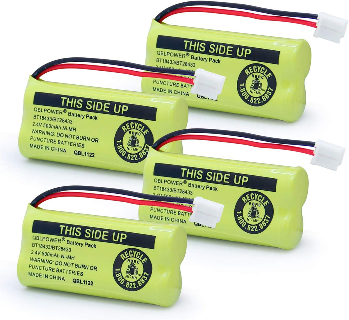 BT18433 BT28433 BT-8300 BATT-6010 Rechargeable Battery BT184342 BT284342 BT1011 BT1018 BT1022 BT1031 89-1326-00-00/89-1330-01-00/CPH-515D 2.4V(Pack of 4)