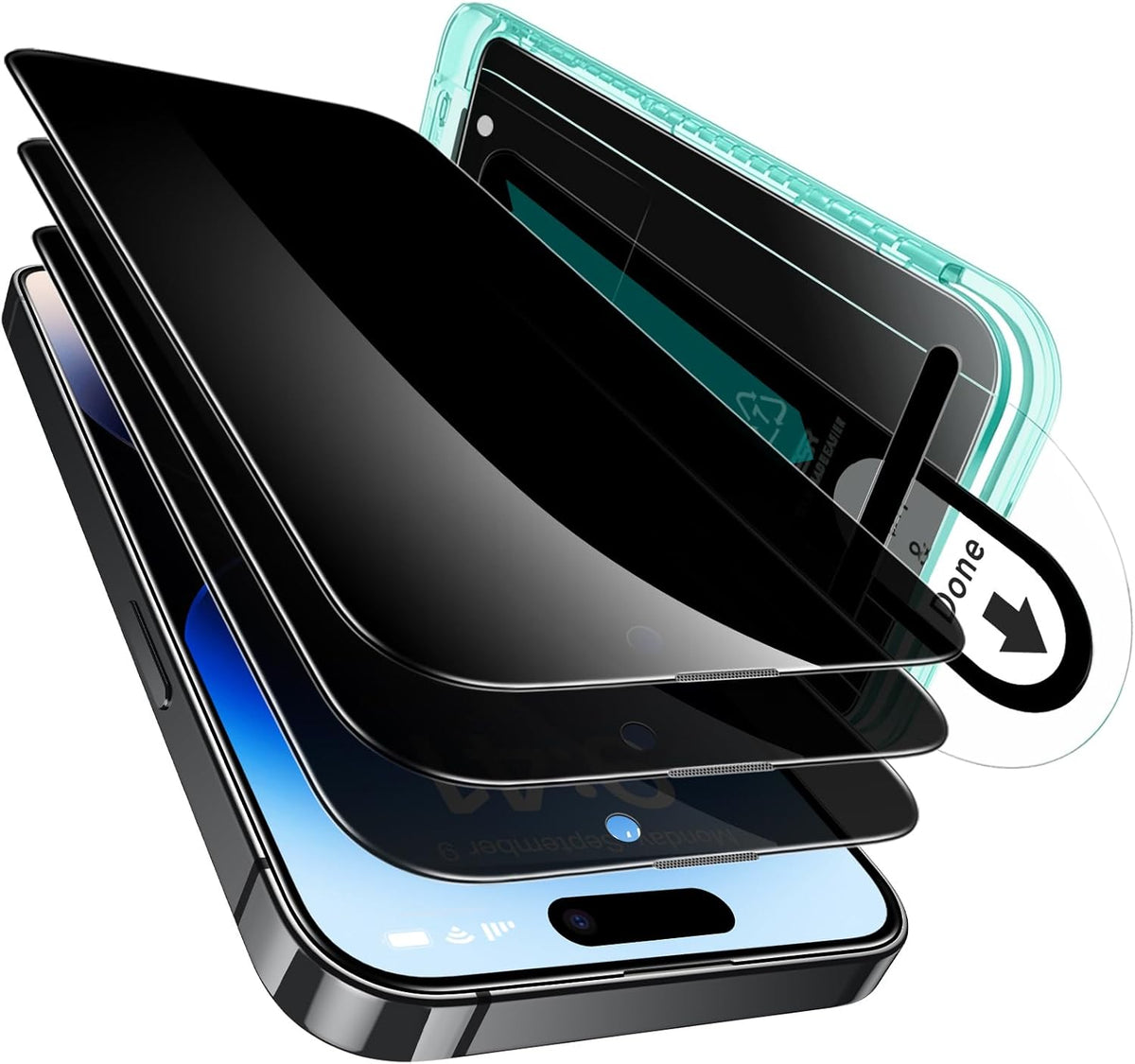 ESR 3 Pack for iPhone 14 Pro Privacy Screen Protector, Anti-spy Tempered-Glass Privacy Screen Protector with Flawless Fit Tray