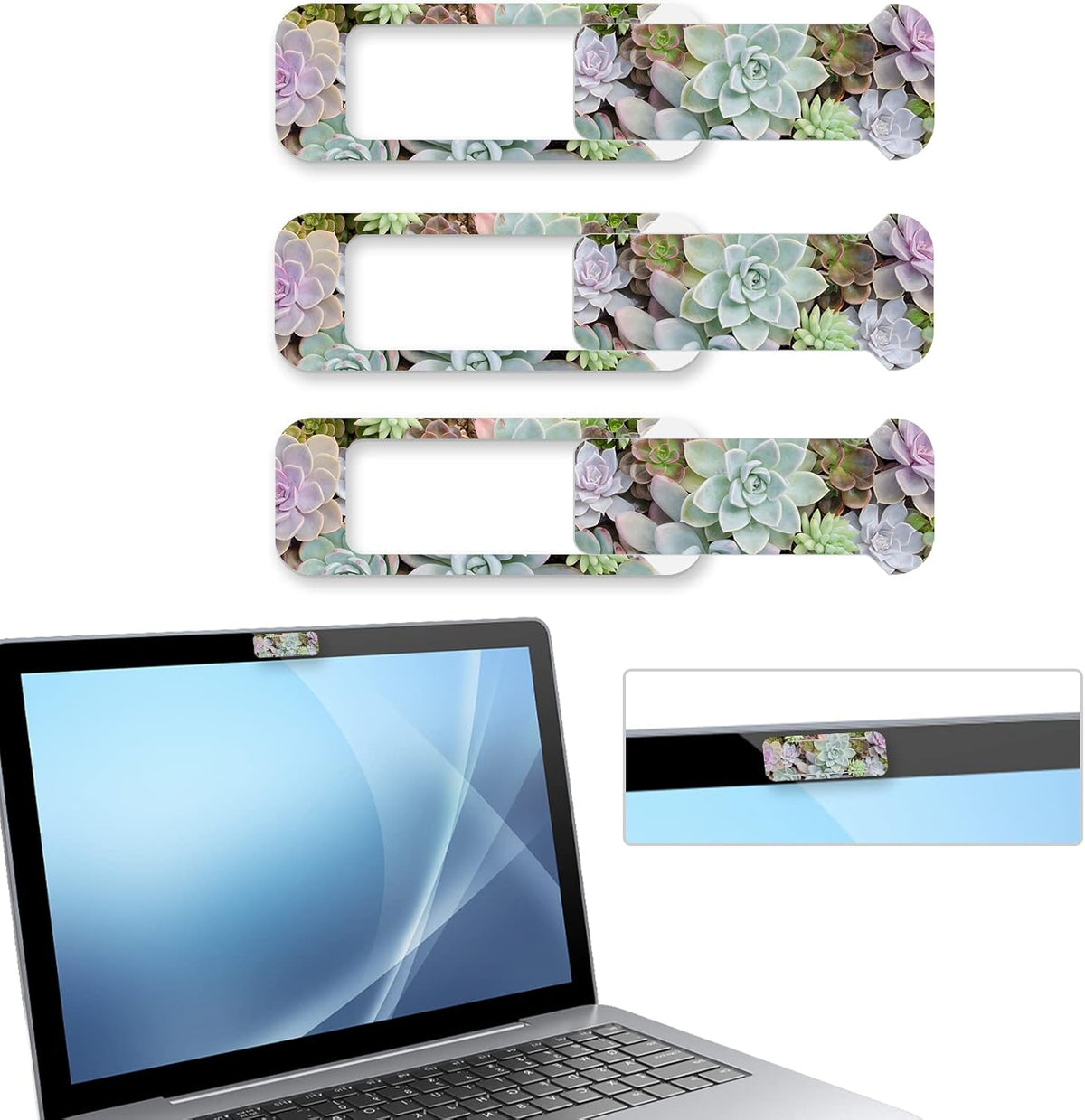 Webcam Cover, 3 Pieces, Laptop Camera Cover, Privacy Shielding Capacity is Twice as Big as The Traditional, Suitable for Computer Mobile Phones, laptops, Tablets and so on (More Meat)