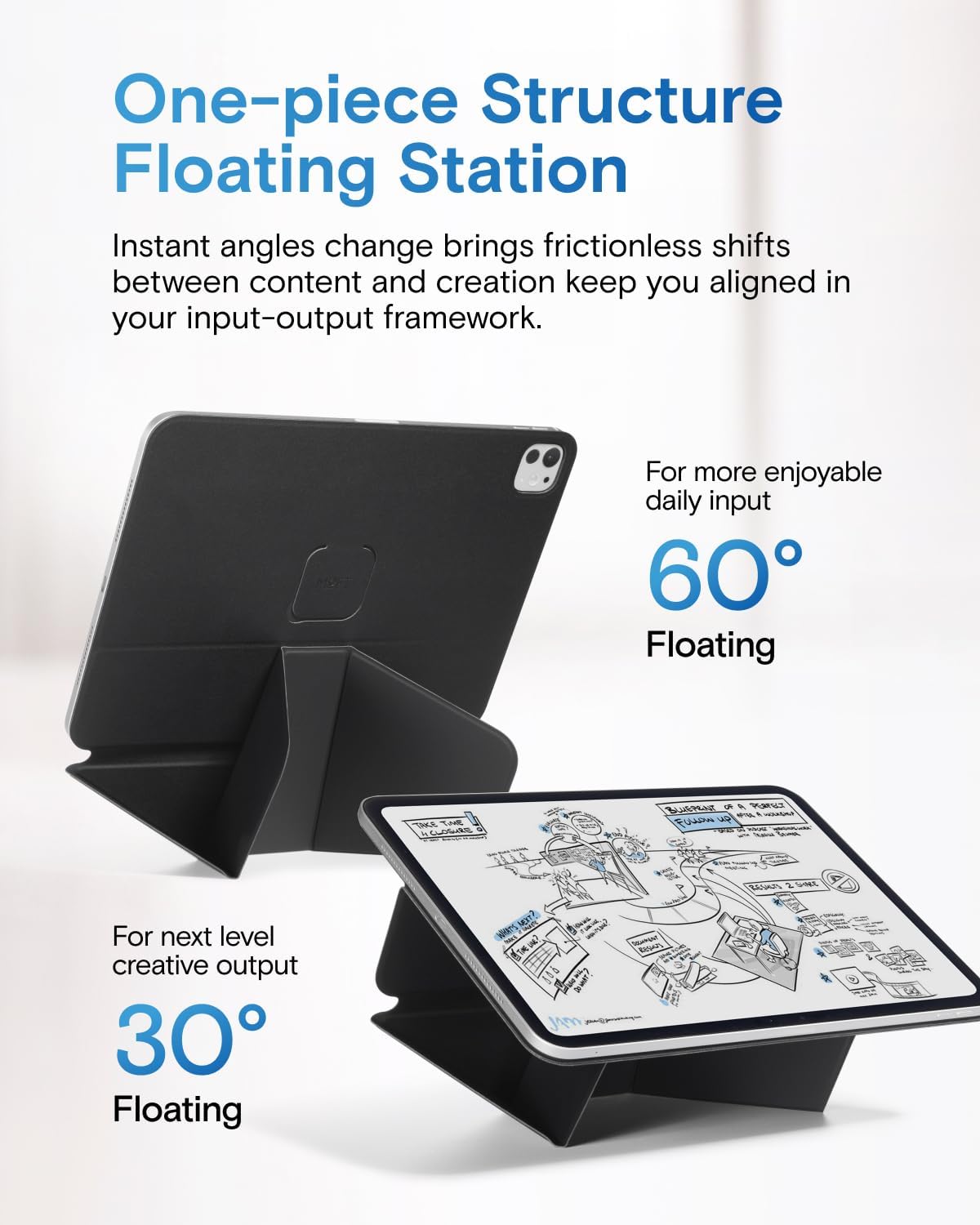 MOFT Dynamic Folio Case for iPad Pro 11-inch(2nd/3rd/4th Generation, 2020/2021/ 2022), Silm Magnetic Stand Case with 20+ Viewing Angles, Auto Wake/Sleep,Jet Black