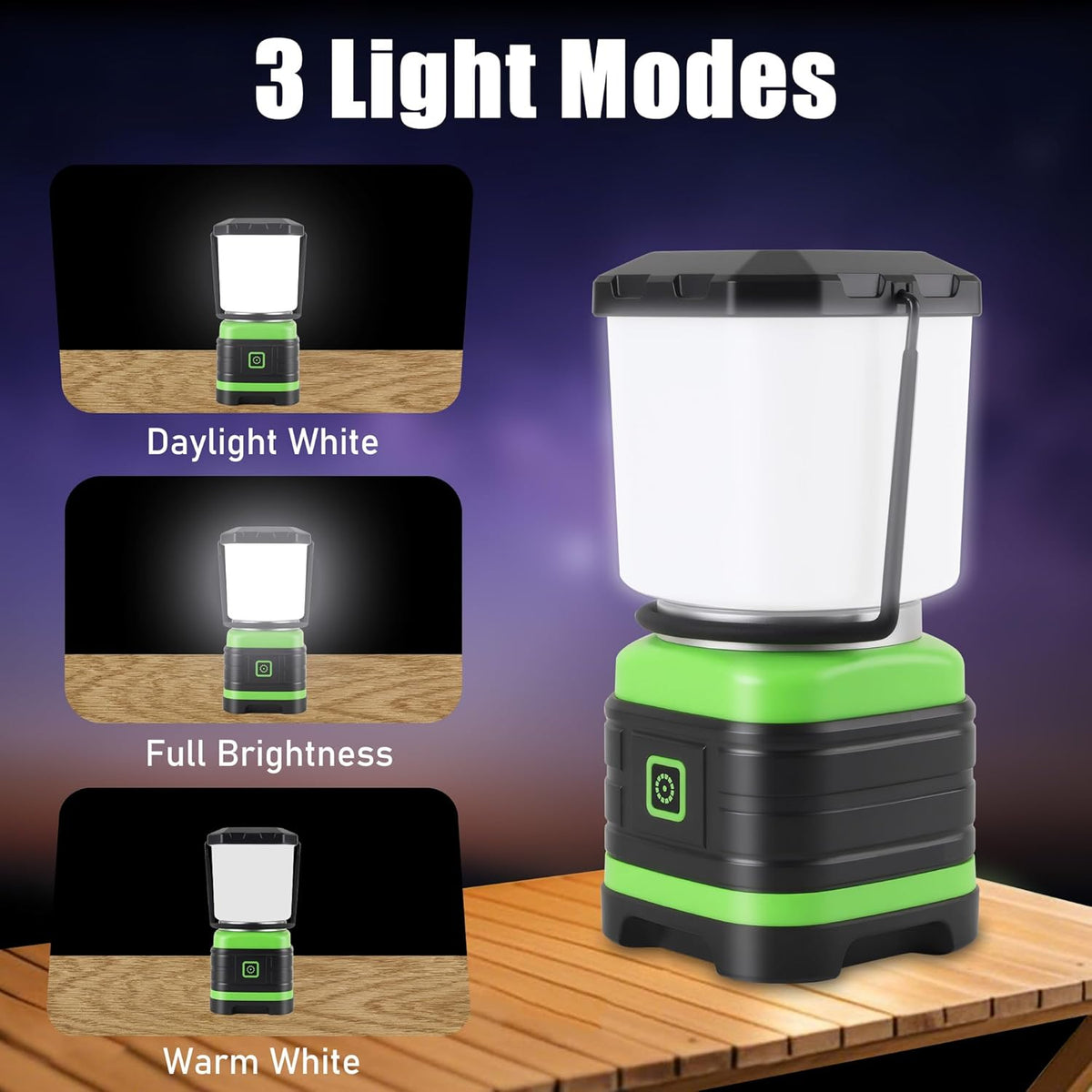 Lichamp LED Camping Lantern, Battery Powered LED Lights Camping Essentials, Portable Lanterns Flishlights for Emergency, Hurricanes, Outdoor Hiking, Power Outages, Survival Gear and Home Use, 2 Pack