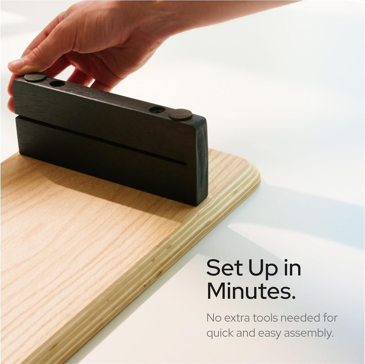 KIVY Dual Monitor Riser With Integrated Metal Shelf [MADE BY HAND] - Wooden Desk Shelf for 2 Monitors - Wide Long Stand for Desk (44 x10x3in - Oak)