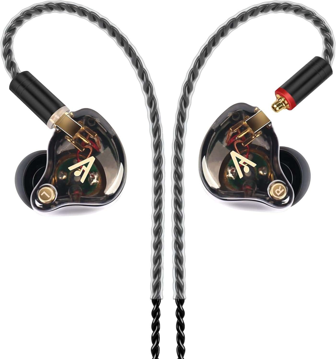 Vibes 202 Wired Earbuds - HiFi in Ear Monitor Headphones – Professional Noise-Isolating Ear Buds - Clear Sound, Deep Bass & Comfort-Fit IEM Earphones - MMCX to 3.5mm, Silver Plated Cord, Carrying Case