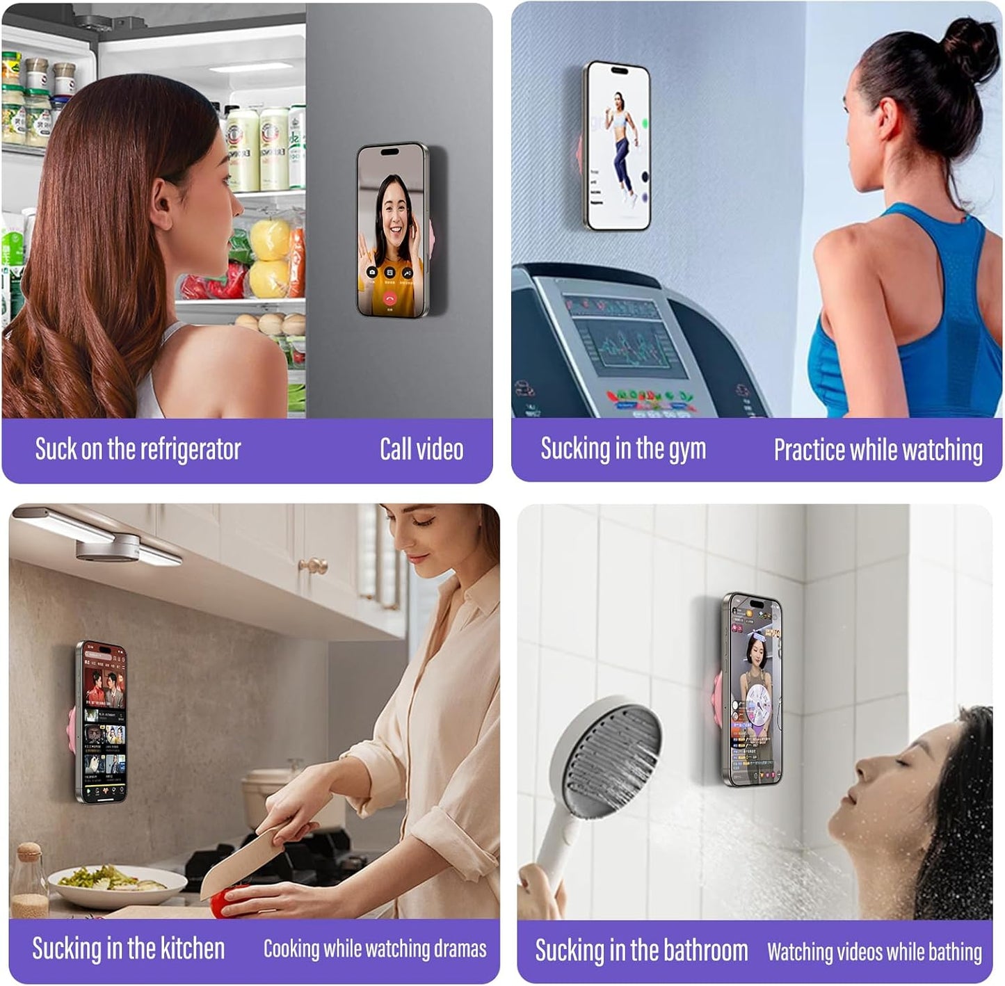 Muuto Magnetic Suction Phone Grip,Sticky Grippy Silicone Phone Grip Detachable and Hands-Free,for iPhone Sticky Grip,Suitable for Taking Selfies, Live Streaming and Videos