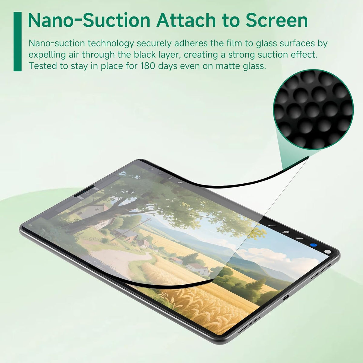 Nano-Suction Paper Feel Screen Protector for iPad Pro 12.9 Inch 6th/5th/4th/3rd Generation (2022/2021/2020/2018), Removable, Reusable, Write as Real Paper, Anti Glare, Stable, Matte Finish