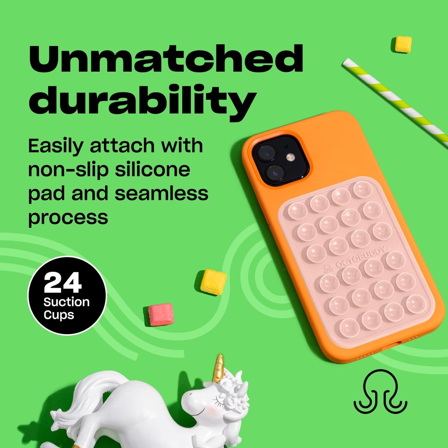 Classic MAX - Silicone Suction Phone Case Adhesive Mount - Hands-Free, Strong Grip Holder for Selfies & Videos - Durable, Easy to Use - 2.6″ x 3.9″, Pastel Turquoise