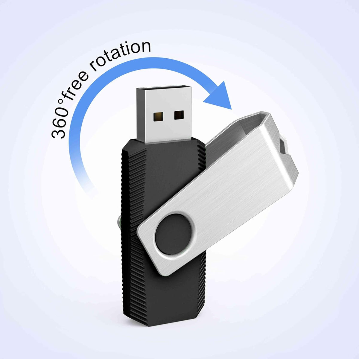 TOPESEL 50PCS 2GB Bulk USB 2.0 Flash Drive Swivel Memory Stick Thumb Drives Pen Drive (2gig, 50 Pack, Black)