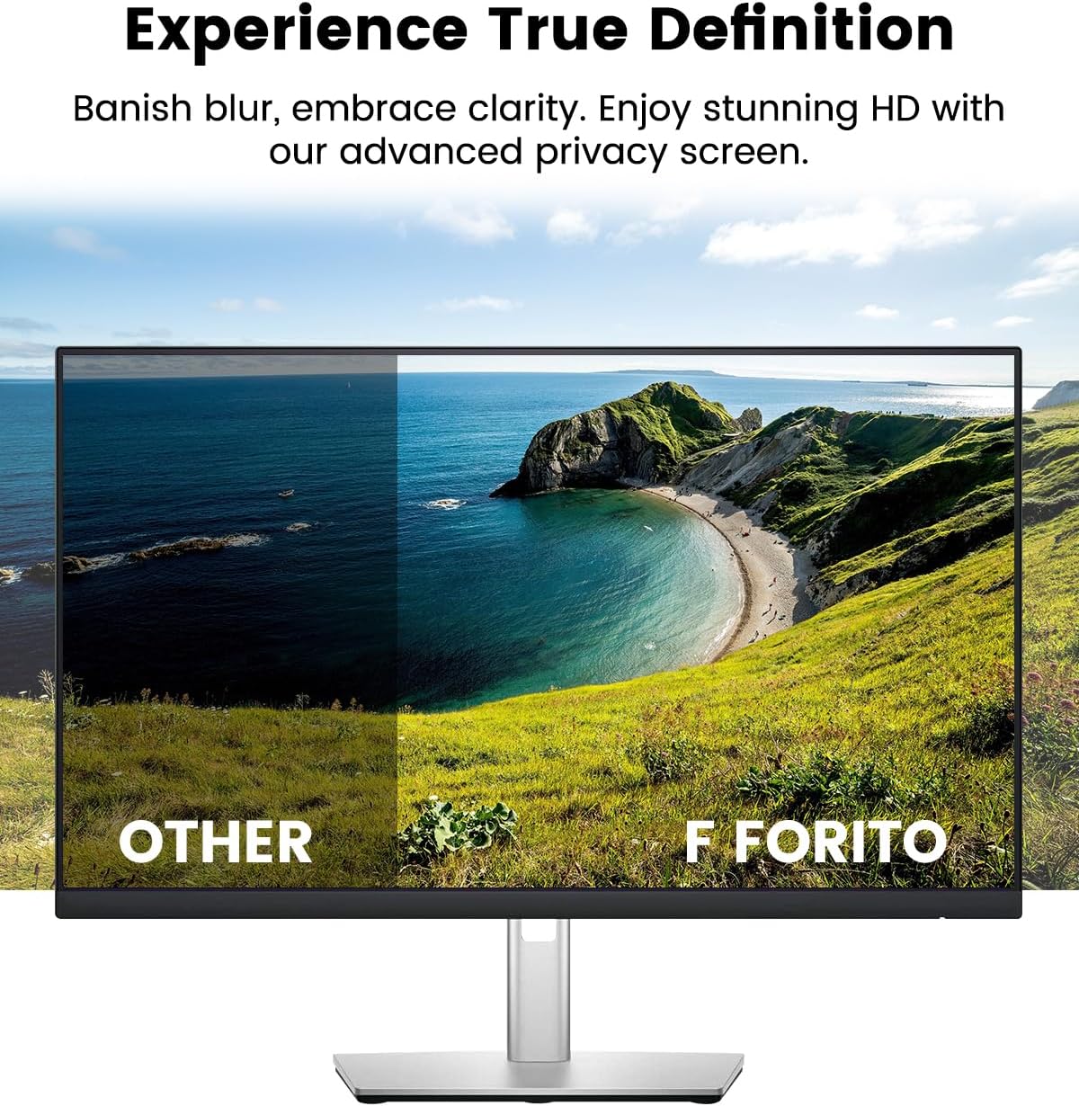 F FORITO 21.5 Inch 16:9 360°Privacy Screen Protector for Computer Monitor, Removable Eye Protection Anti Blue Light Anti Glare Computer Screen Privacy Shield for 21.5" Widescreen Monitors