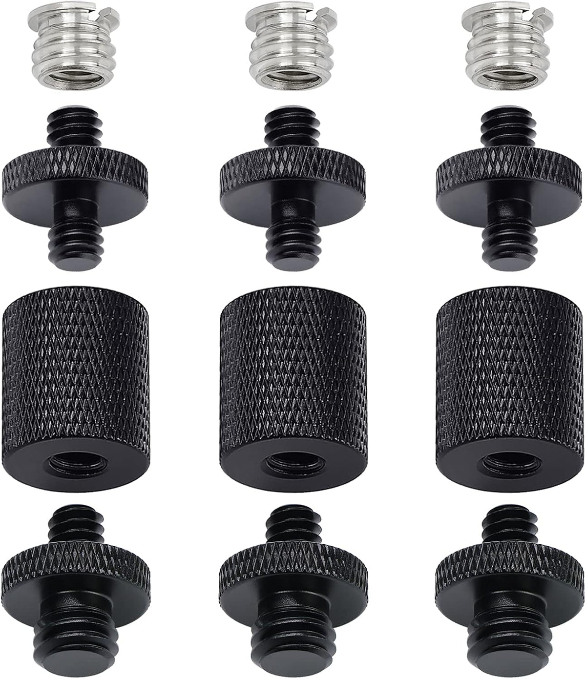 12 Pcs 1/4" & 3/8" Camera Screw Adapter Set - DSLR, GoPro, Flash & Light Stand Mounts
