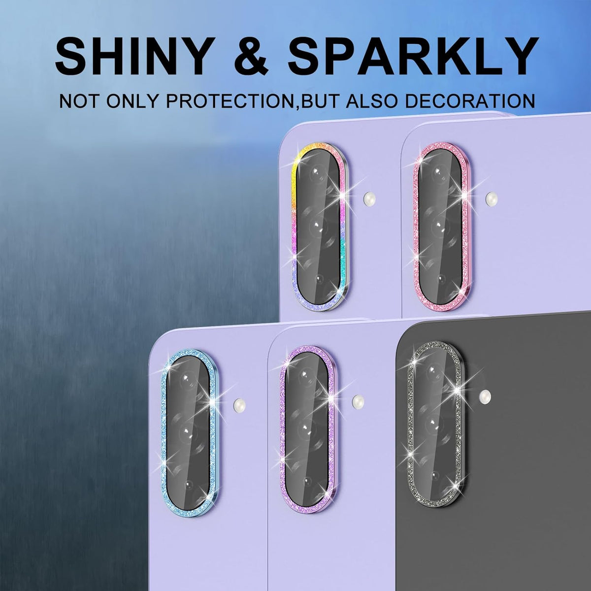 for Samsung Galaxy A26/A36/A56 Camera Lens Protector, Individual Metal Ring Tempered Glass Lens Cover, [Strong Adsorption] Scratch Resistant Ultra-Thin HD Clear Lens Cover, 1 Set-Black