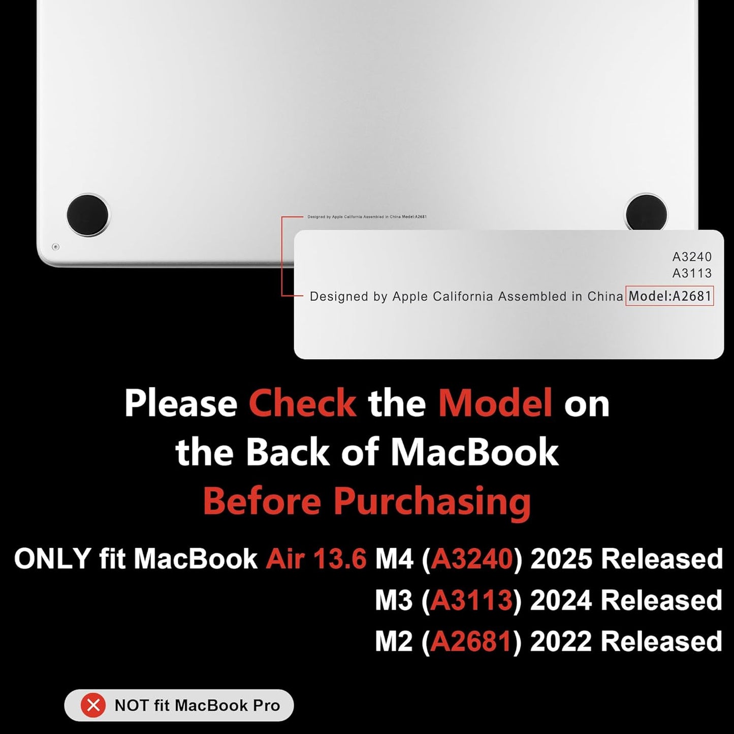 MEEgoodo Case for MacBook Air M4/M3/M2 13.6 inch 2025 2024 2022, Fit Model A3240 A3113 A2681, Compatible with MacBook Air 13 inch, Laptop Hard Shell Case with Keyboard Cover, Strawberry & Bow
