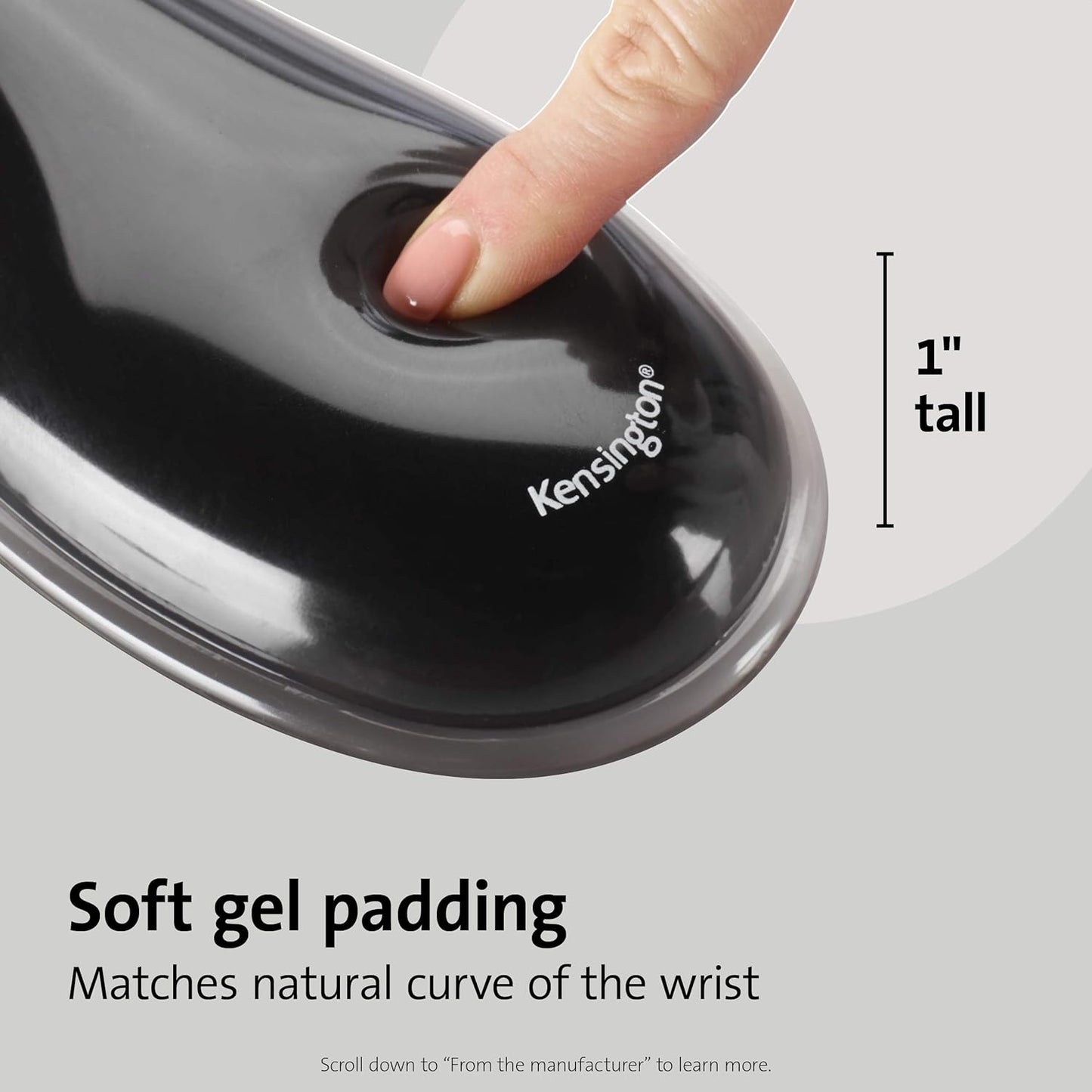 Kensington Duo Gel Mouse Pad with Wrist Rest, Ergonomic Wrist Support for Pain Relief, Comfortable Non-Skid Gel Pad for Computer, Laptop, Office & Home 9.6" x 7.6", Blue K62401AM