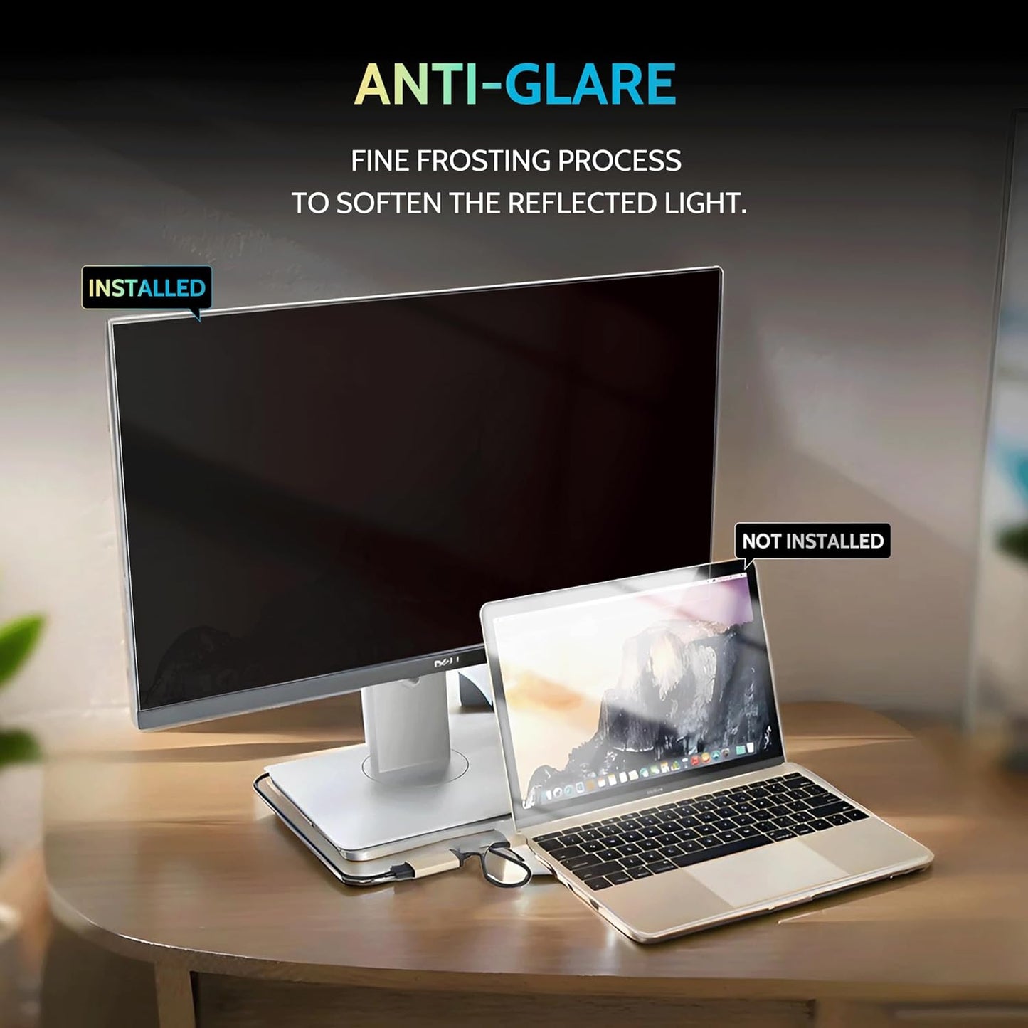 [2-Pack] 22 Inch Privacy Screen for Computer Monitor 16:10 Aspect Ratio, Eye Protection Anti Blue Light Glare Shield, 22inch Removable Black Blackout Anti Spy Desktop Security Private Filter