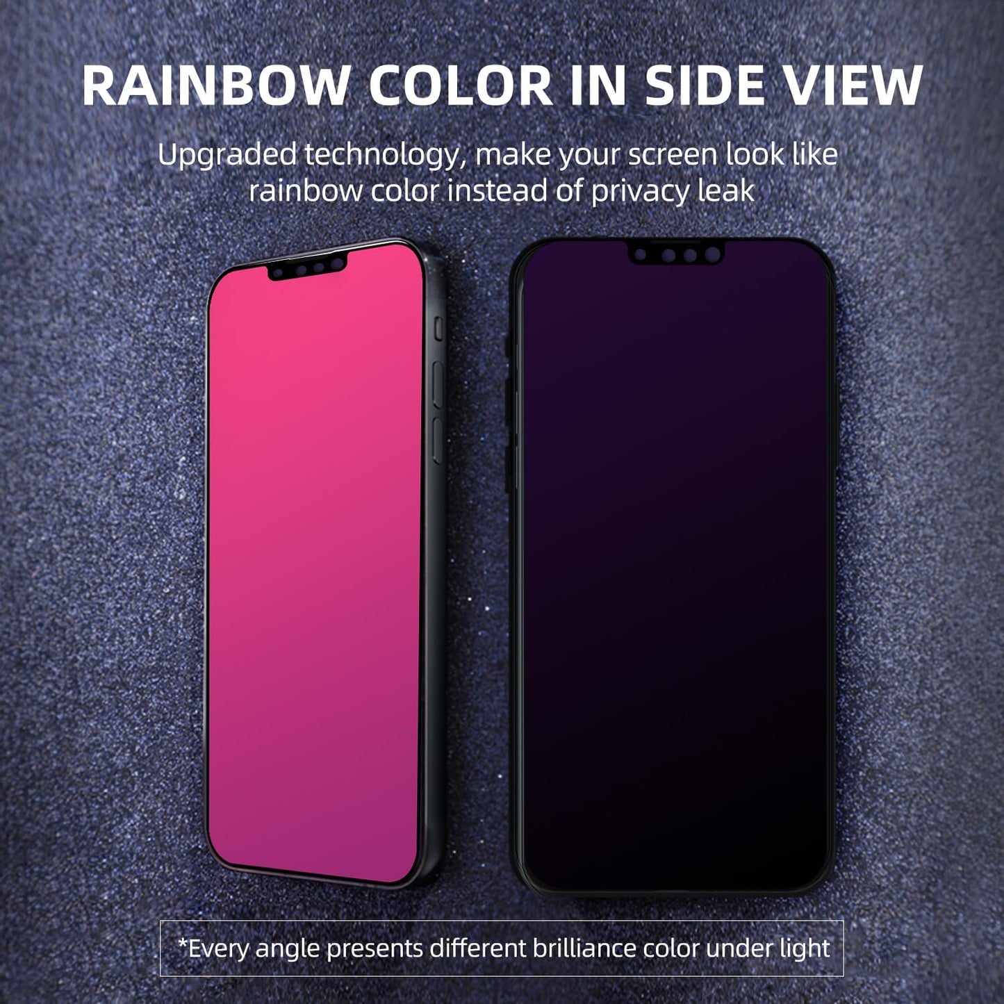 EGKimBa Privacy Screen Protector Compatible with iPhone 13 Mini, 5.4 inch Gradient Colorful Electroplated Anti-Spy Anti-Blue Light Tempered Glass