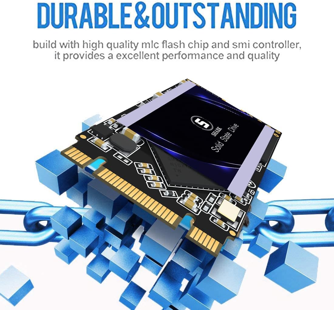 SSD MSATA 64GB Shark Speed Internal Solid State Drive High Performance Hard Drive for Desktop Laptop SATA III 6Gb/s Includes SSD (64GB, MSATA)