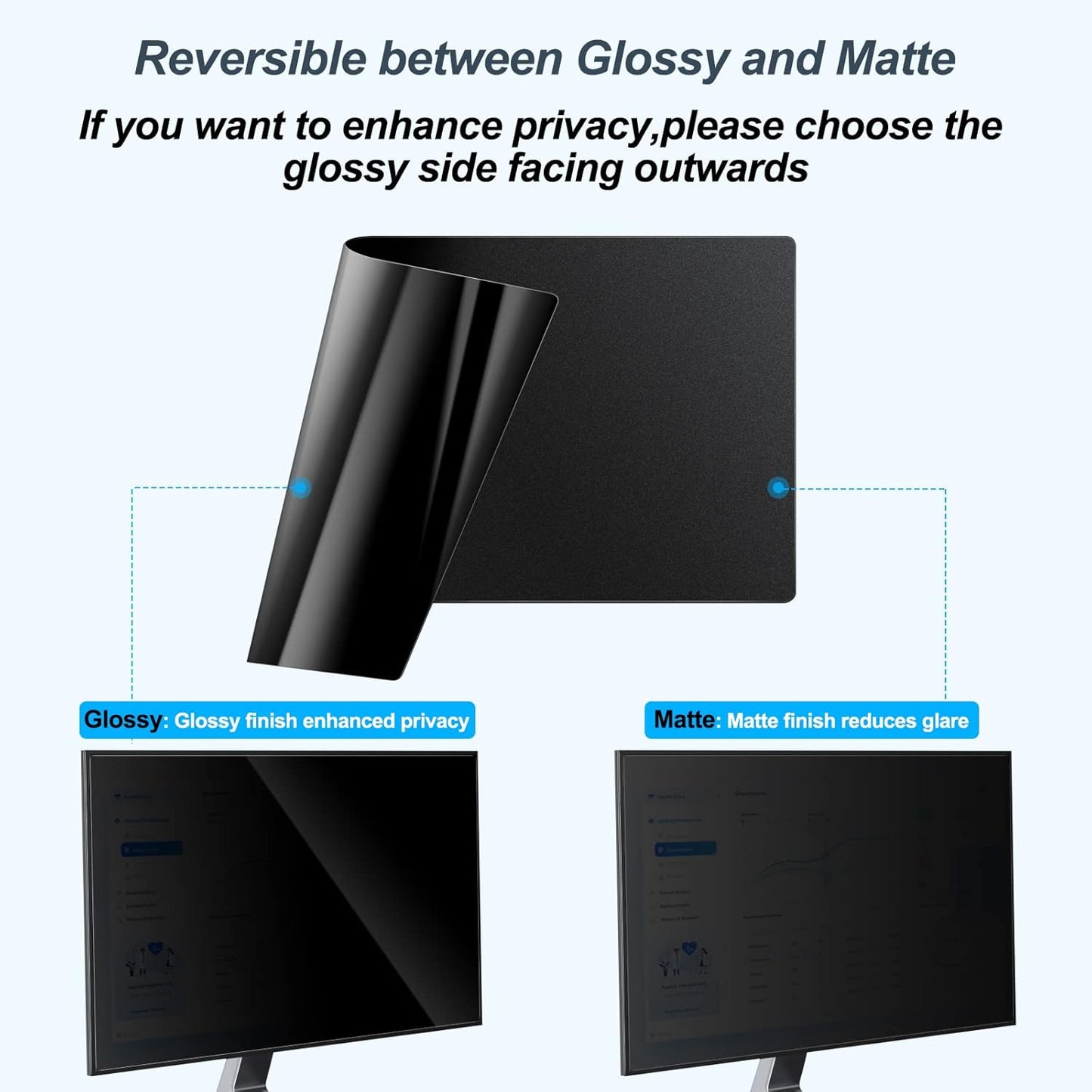 [2-Pack] 23.8 Inch Privacy Screen for Monitor Computer Screen Privacy Filter for 16:9 Widescreen Monitor Desktop PC Monitor Privacy Film Monitor Privacy Shield and Anti-Glare Protector
