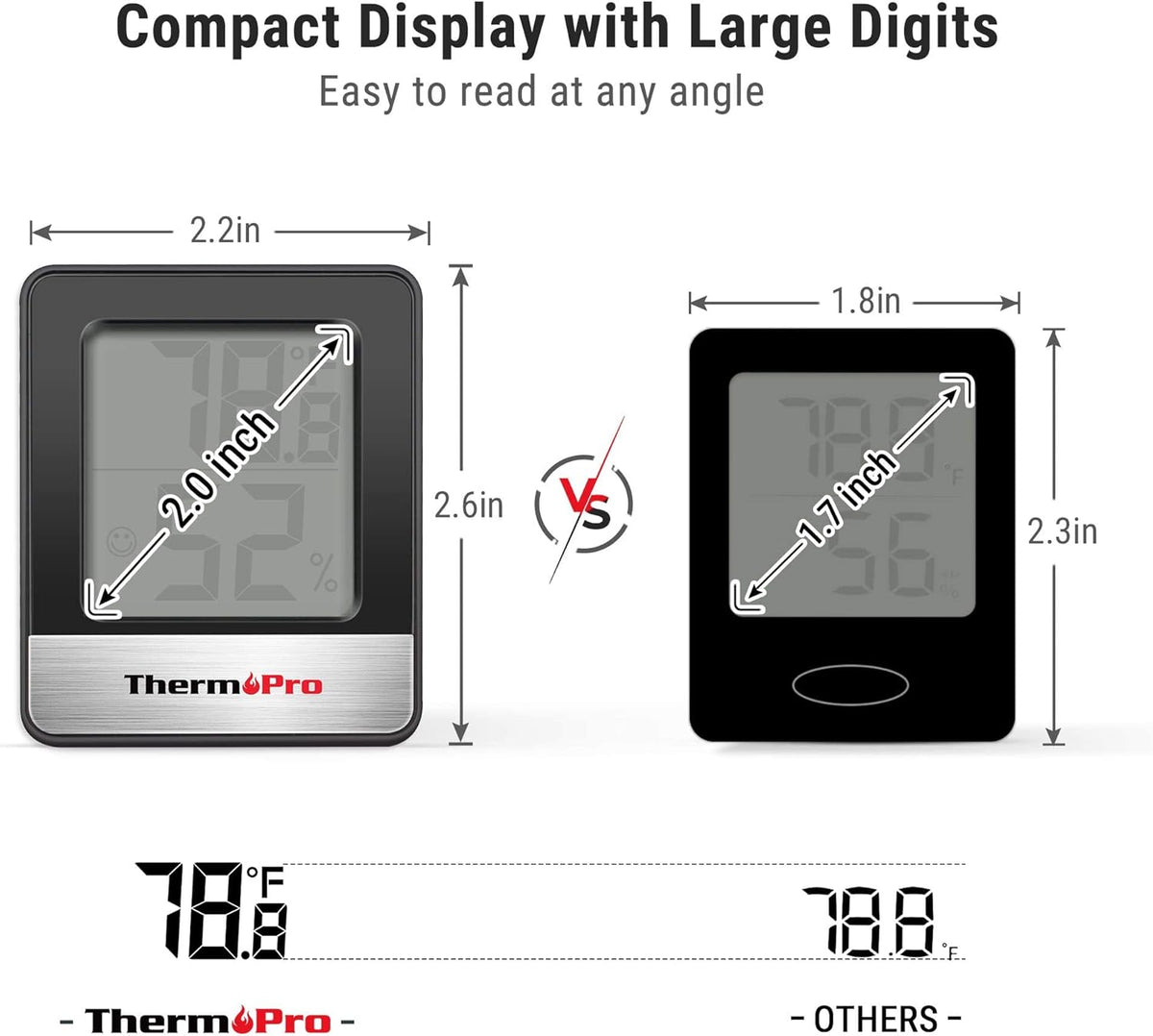 ThermoPro TP49 Digital Hygrometer Indoor Thermometer Humidity Meter Room Thermometer with Temperature and Humidity Monitor Mini Hygrometer Thermometer
