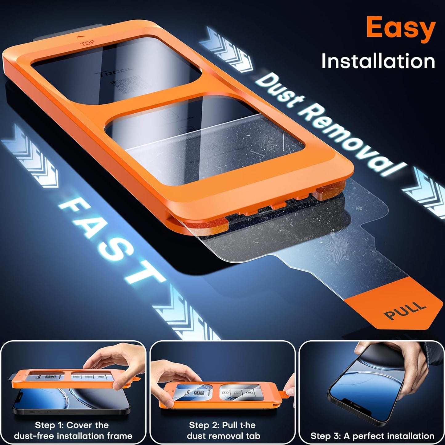 TOCOL for iPhone 12 mini Screen Protector 9H Hardness Military Grade Shatterproof HD Tempered Glass Full Coverage Easy Installation Case Friendly 2 Pack